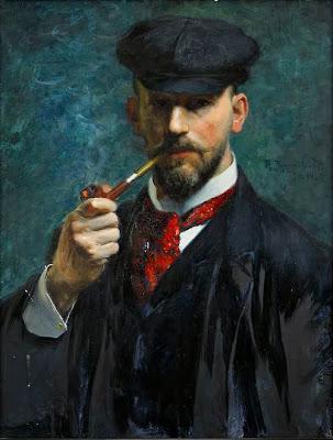 Robert Thegerstrom 1898 self portrait with pipe